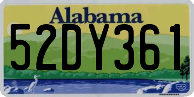 AL license plate 52DY361