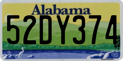 AL license plate 52DY374