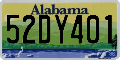 AL license plate 52DY401