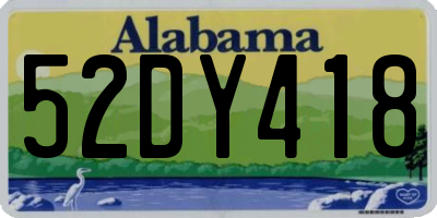 AL license plate 52DY418