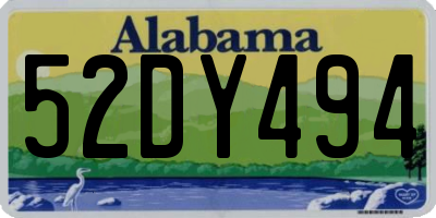 AL license plate 52DY494