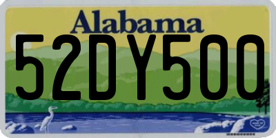 AL license plate 52DY500