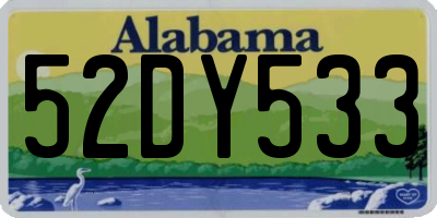 AL license plate 52DY533