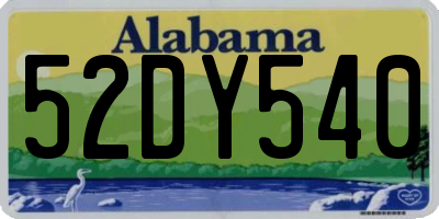 AL license plate 52DY540