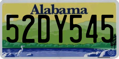 AL license plate 52DY545