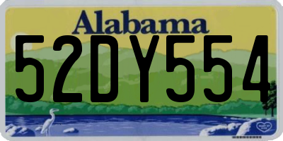 AL license plate 52DY554