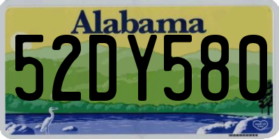AL license plate 52DY580
