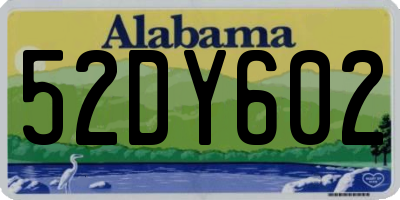 AL license plate 52DY602