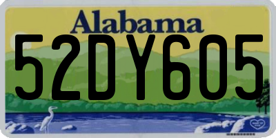 AL license plate 52DY605