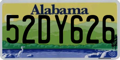 AL license plate 52DY626