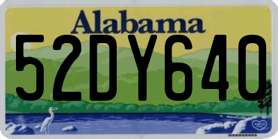 AL license plate 52DY640
