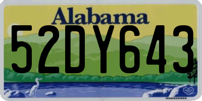 AL license plate 52DY643