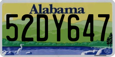 AL license plate 52DY647