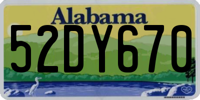 AL license plate 52DY670