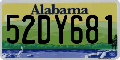 AL license plate 52DY681