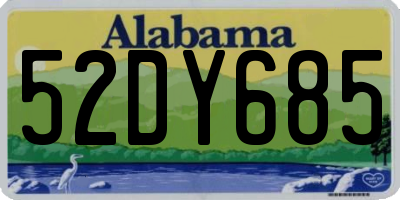 AL license plate 52DY685
