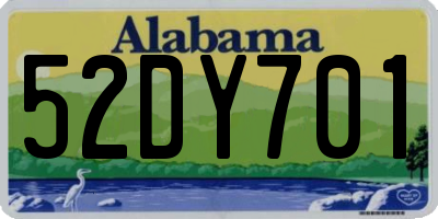 AL license plate 52DY701