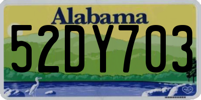 AL license plate 52DY703