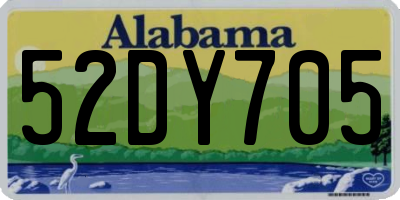 AL license plate 52DY705