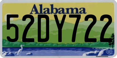 AL license plate 52DY722