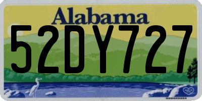 AL license plate 52DY727