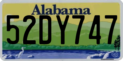 AL license plate 52DY747