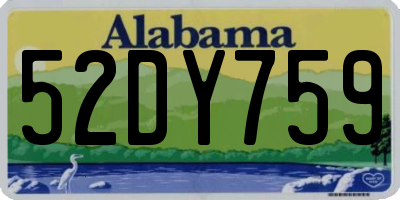 AL license plate 52DY759