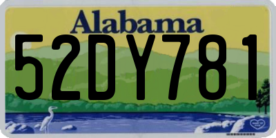 AL license plate 52DY781