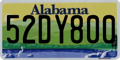 AL license plate 52DY800