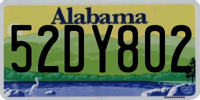 AL license plate 52DY802