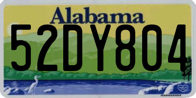 AL license plate 52DY804