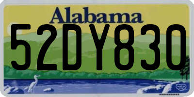 AL license plate 52DY830