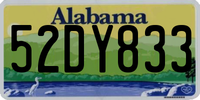 AL license plate 52DY833