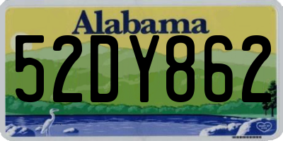 AL license plate 52DY862