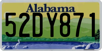 AL license plate 52DY871