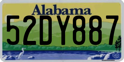 AL license plate 52DY887