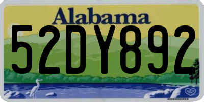 AL license plate 52DY892