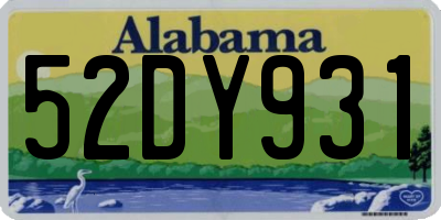AL license plate 52DY931