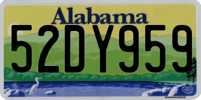 AL license plate 52DY959