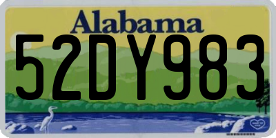 AL license plate 52DY983