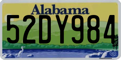 AL license plate 52DY984