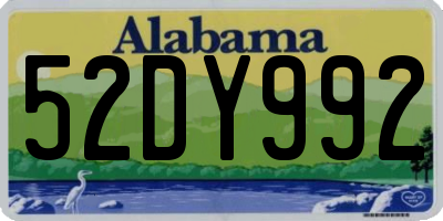 AL license plate 52DY992