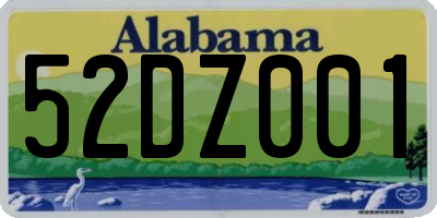 AL license plate 52DZ001