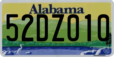 AL license plate 52DZ010
