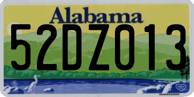 AL license plate 52DZ013