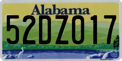 AL license plate 52DZ017