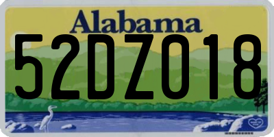 AL license plate 52DZ018
