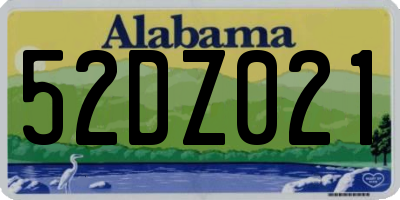 AL license plate 52DZ021