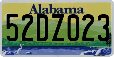AL license plate 52DZ023