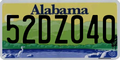 AL license plate 52DZ040